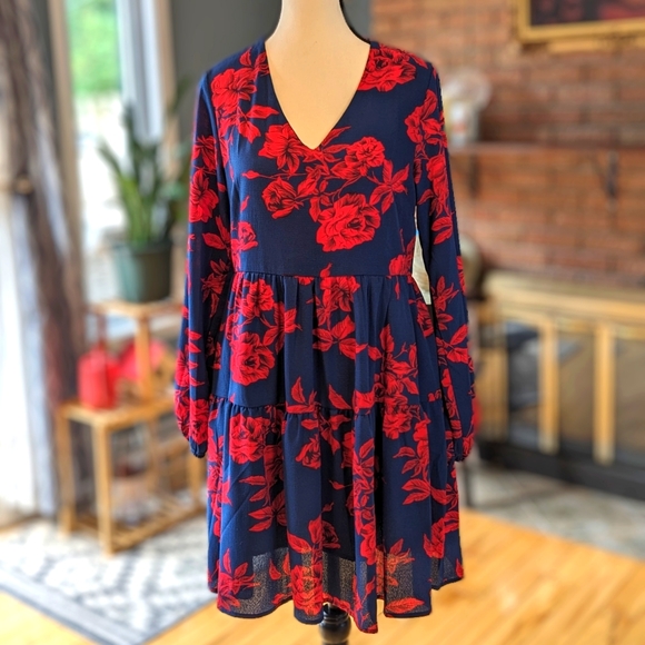 Bohemian Dress Long Sleeve Knee Length US Small - Picture 2 of 5